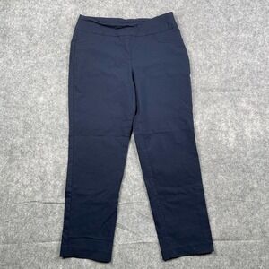 Ruby Rd. Women's Plus Size Pull On Pant Size 14 Navy Blue Stretch Career Casual